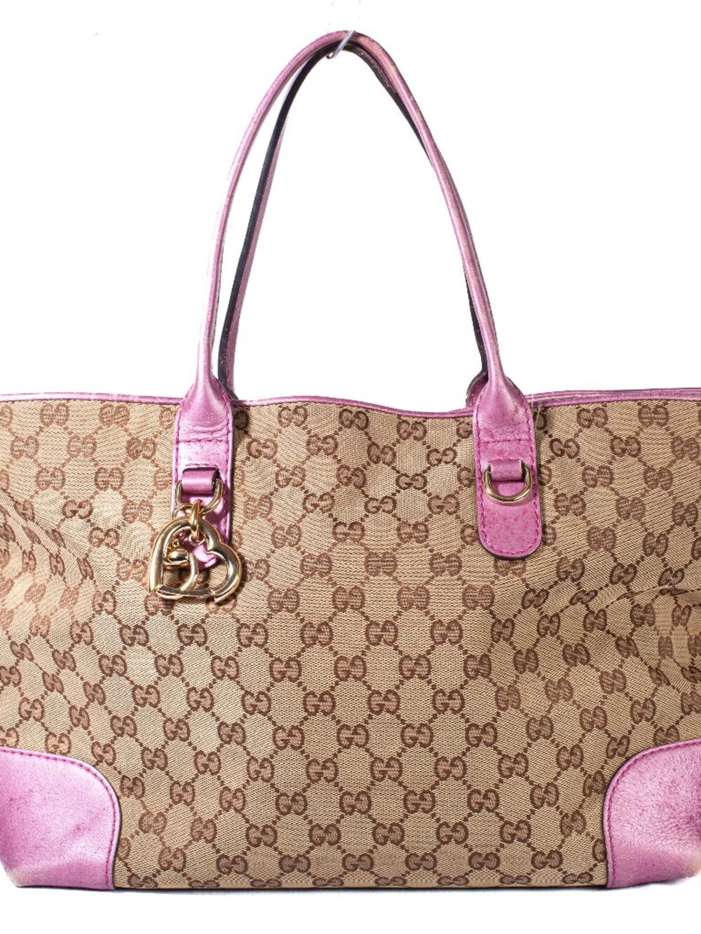 Authentic Gucci GG Canvas Heart Brit Tote Bag